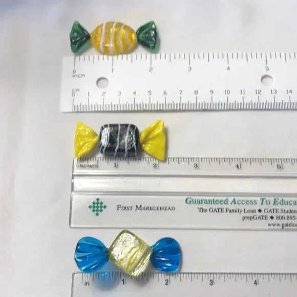 Vintage Art Glass candy 7 unique pieces glass art - Picture 9 of 9